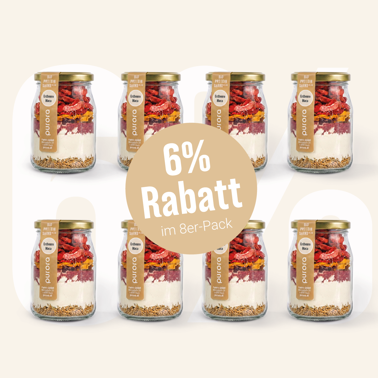 PROTEIN SHAKE PLUS - Erdbeere, Himbeere, Maca