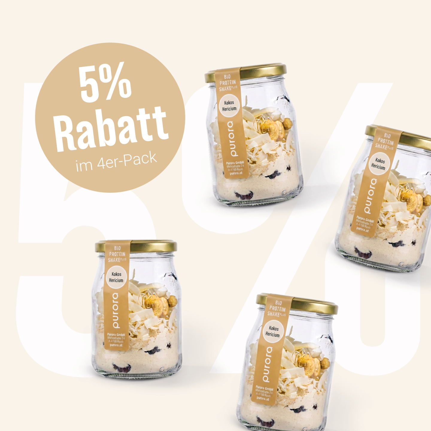PROTEIN SHAKE PLUS - Kokos, Cashew, Hericium