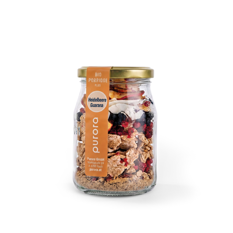  PORRIDGE PLUS - Wildheidelbeere, Apfel, Guarana