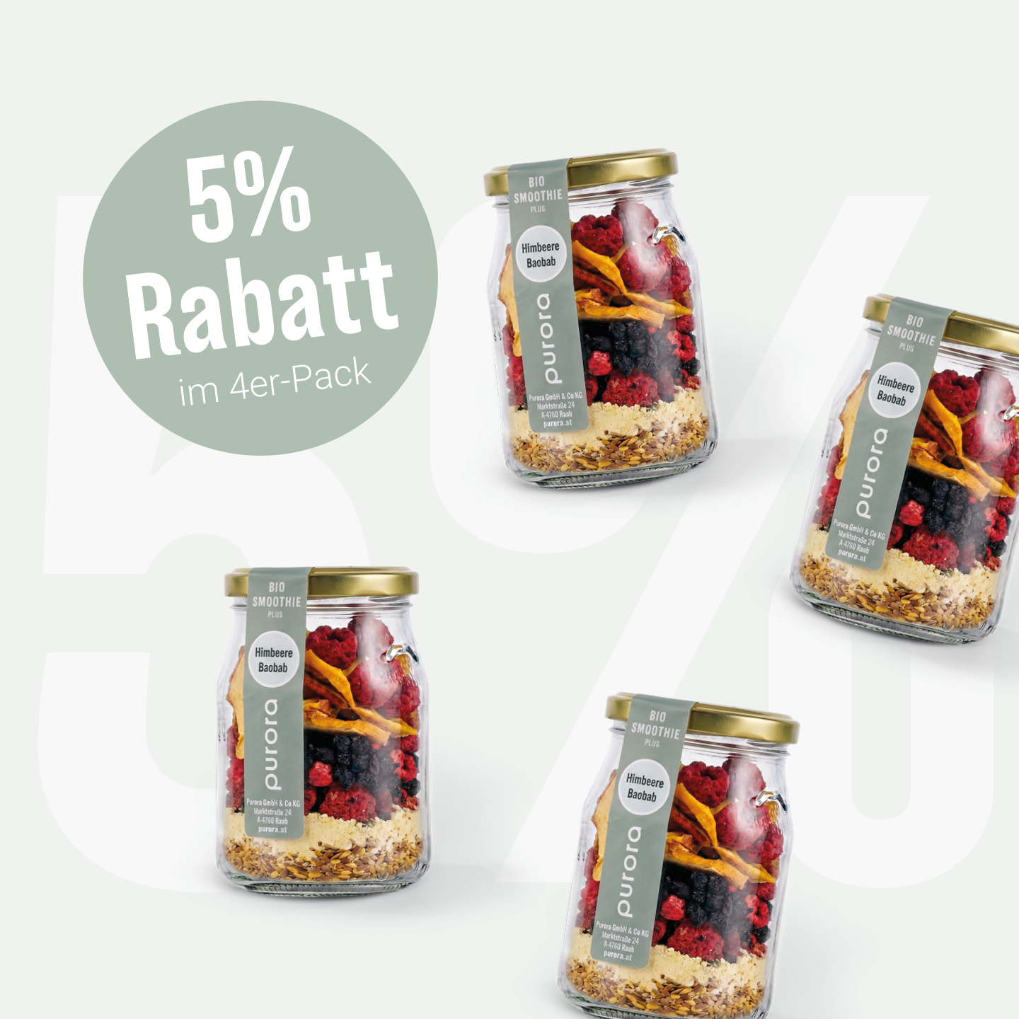  SMOOTHIE PLUS - Himbeere, Wildheidelbeere, Baobab