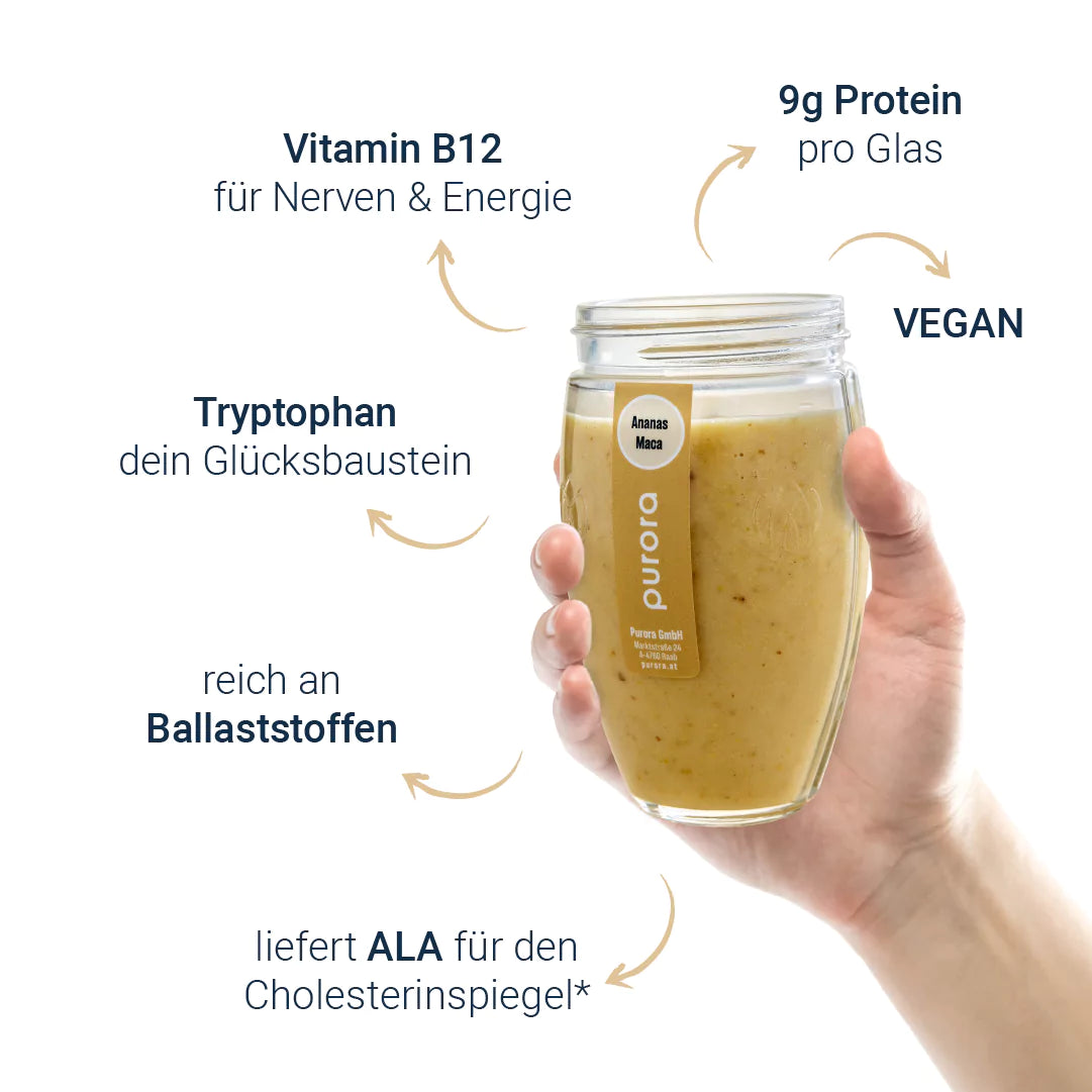  PROTEIN SHAKE PLUS - Ananas, Leinsamen, Maca