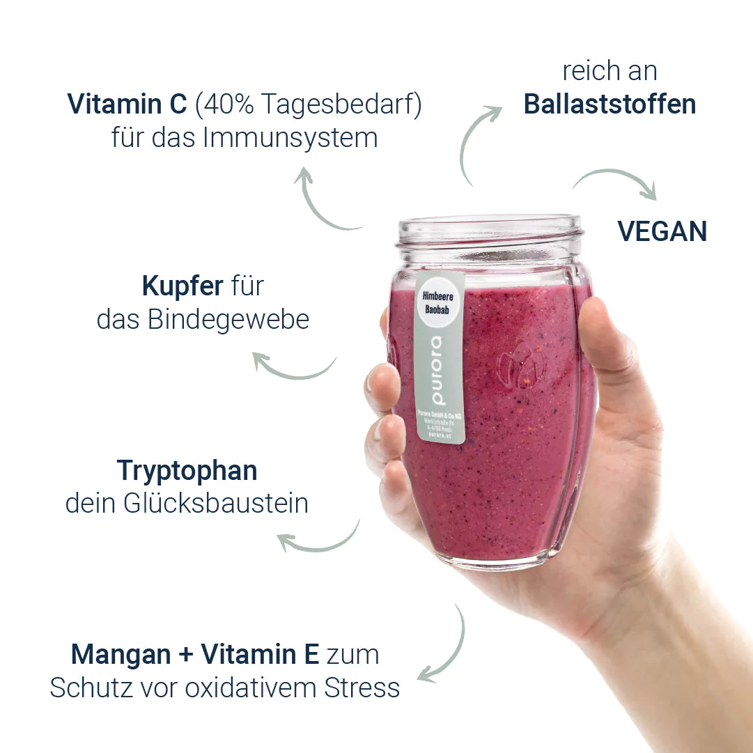  SMOOTHIE PLUS - Himbeere, Wildheidelbeere, Baobab